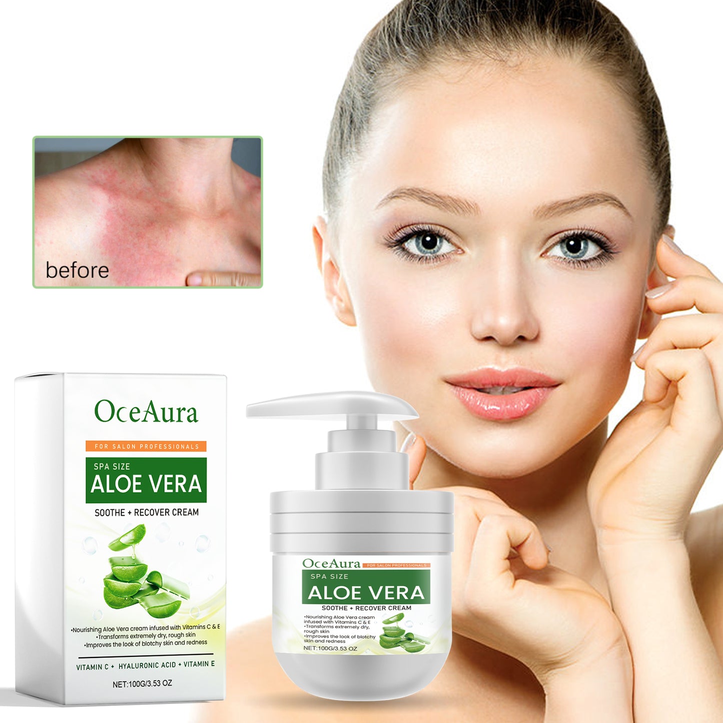 Aloe Vera Soothe Recover Cream, Repair Dull And Moisturizing Skin Lightweight Non-Greasy Beauty C... – photo 3 – Avaiya Gems