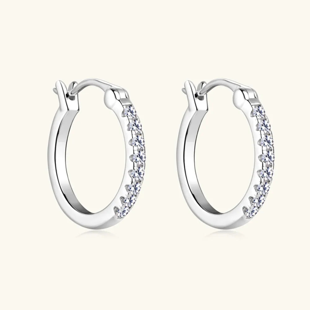925 Sterling Silver Moissanite Huggie Earrings – photo 6 – Avaiya Gems