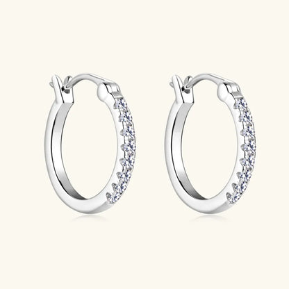 925 Sterling Silver Moissanite Huggie Earrings – photo 6 – Avaiya Gems