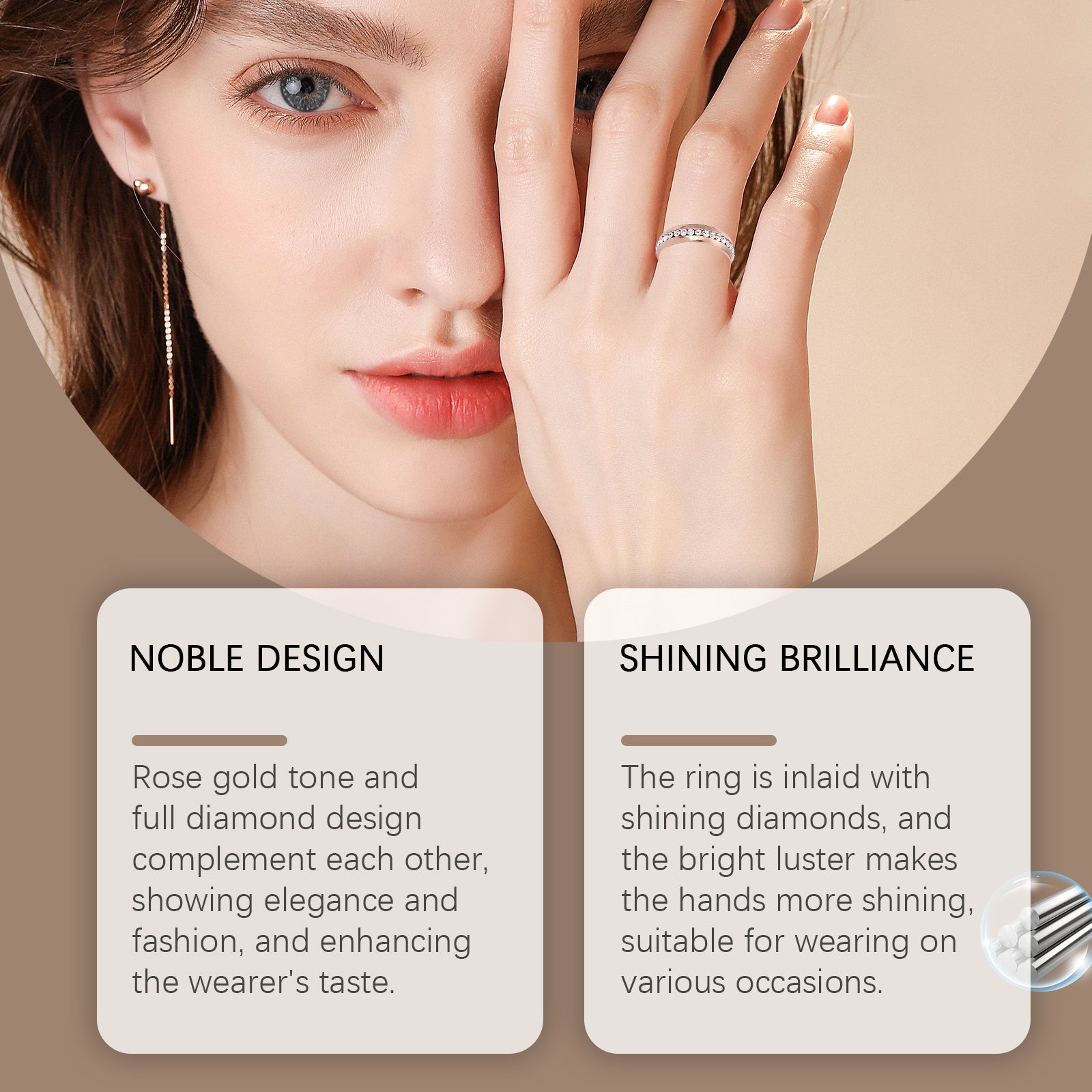 Hoexe Rose Gold Ring Ladies Light Luxury Rose Gold Jewelry Ring Delicate Everything With Niche Ring – photo 3 – Avaiya Gems