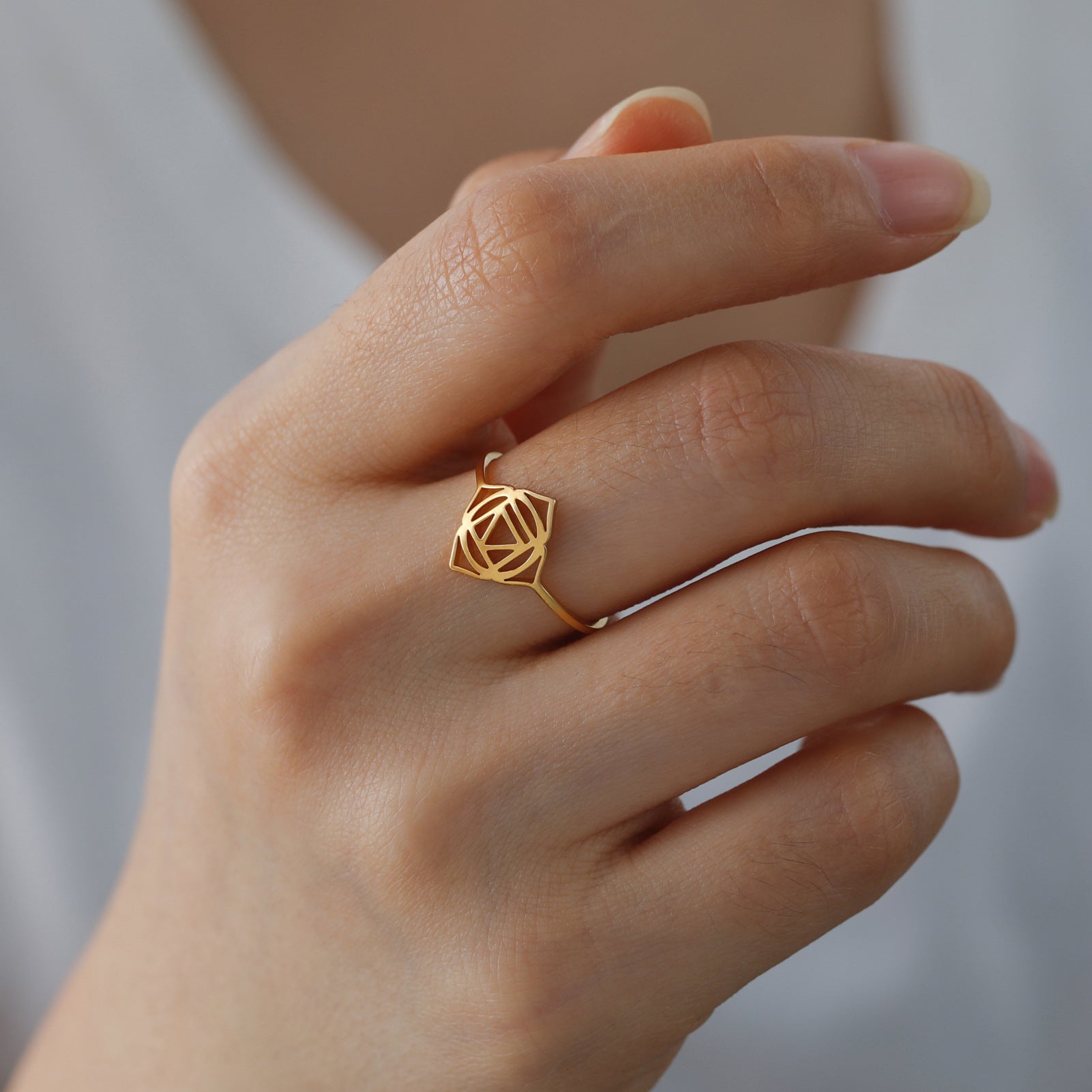 Chakra Symbol Ring – Titanium Steel Healing Jewelry – Avaiya Gems