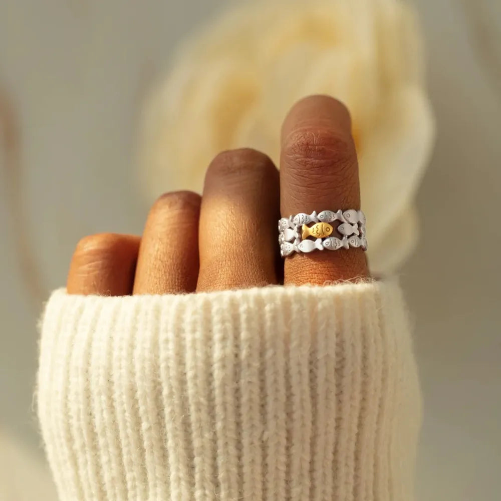 925 Sterling Silver Fish Open Ring – photo 4 – Avaiya Gems