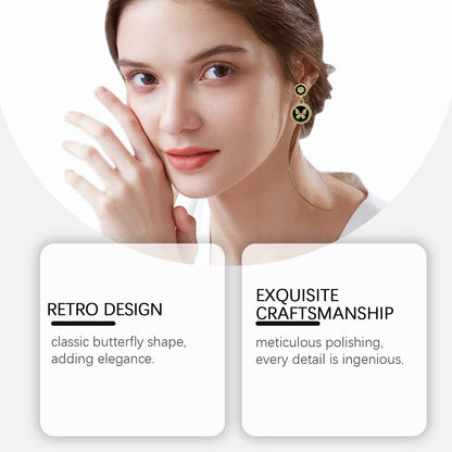 Hoexe Vintage Butterfly Earrings Fashion Personality Charm Niche Design Sense Light Decoration Si... – photo 4 – Avaiya Gems
