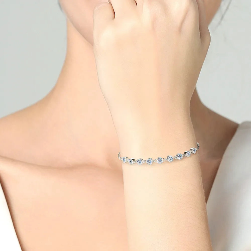 Inlaid Moissanite 925 Sterling Silver Bracelet – photo 5 – Avaiya Gems