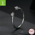 Silver Charm New Simple and Exquisite Moissanite Open Ring Fashionable and Versatile Stackable s925 Pure Silver Ring