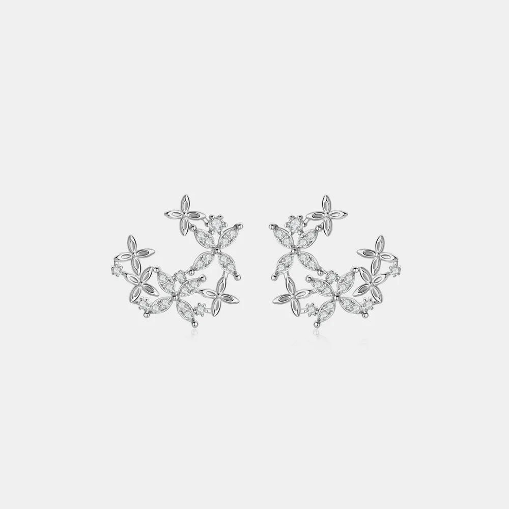 925 Sterling Silver Moissanite Lucky Clover Earrings – photo 4 – Avaiya Gems