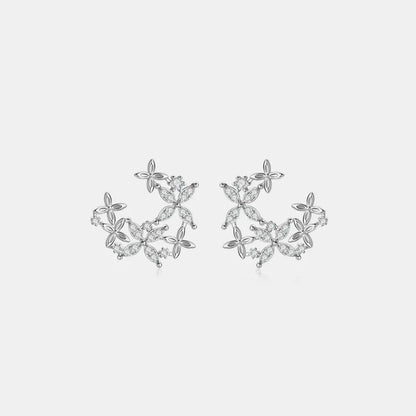 925 Sterling Silver Moissanite Lucky Clover Earrings – photo 4 – Avaiya Gems