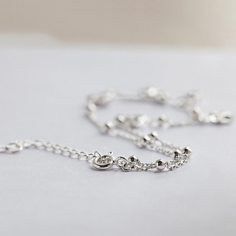 Four Leaf Clover Sterling Silver Anklet Korean Fashion Fresh Silver Jewelry S925 Sterling Silver ... – photo 3 – Avaiya Gems