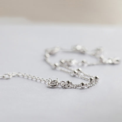 Four Leaf Clover Sterling Silver Anklet Korean Fashion Fresh Silver Jewelry S925 Sterling Silver ... – photo 3 – Avaiya Gems