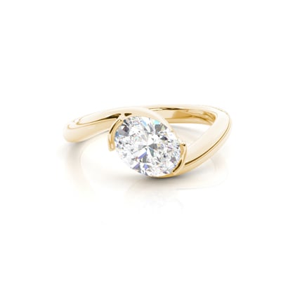 Semi Bezel Bypass Solitaire Engagement Ring
