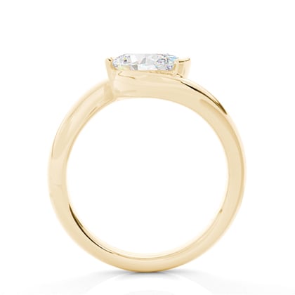 Semi Bezel Bypass Solitaire Engagement Ring – alternate view