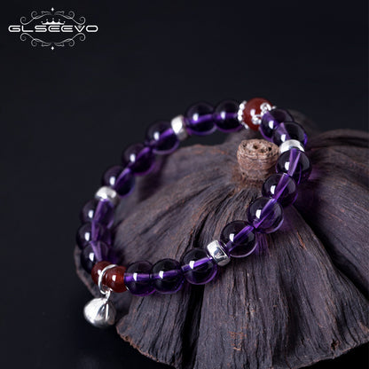 GLSEEVO 925 Sterling Silver Women Bracelet Natural Stone Amethyst Agate Gift Adjustable Bracelets... – Avaiya Gems