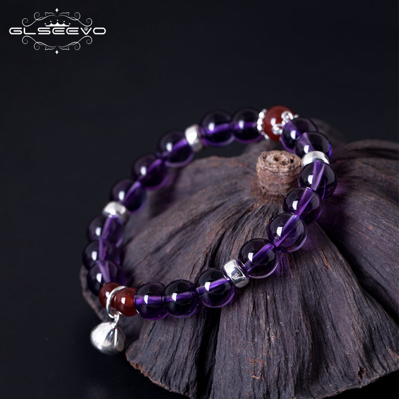 GLSEEVO 925 Sterling Silver Women Bracelet Natural Stone Amethyst Agate Gift Adjustable Bracelets... – Avaiya Gems
