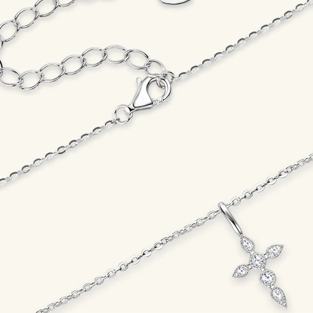 925 Sterling Silver Moissanite Cross Pendant Necklace – photo 5 – Avaiya Gems
