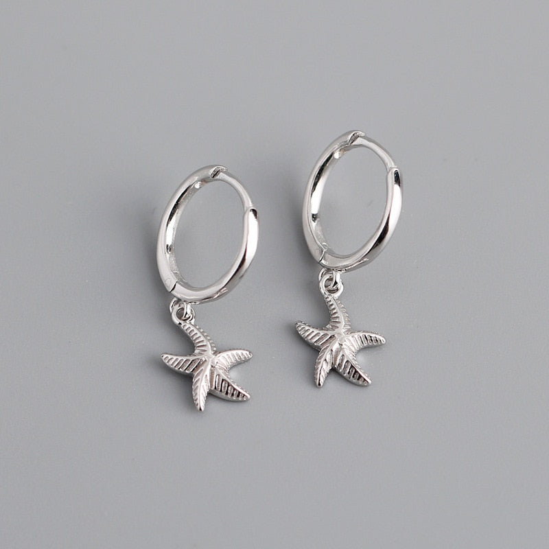 925 Sterling Silver Starfish Hoop Earring for Women Geometric Gold Silver Jewelry Wholesale S-E1388 – photo 4 – Avaiya Gems