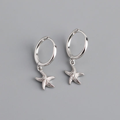 925 Sterling Silver Starfish Hoop Earring for Women Geometric Gold Silver Jewelry Wholesale S-E1388 – photo 4 – Avaiya Gems
