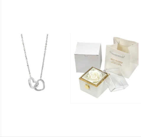 Personalized Double Heart Name Necklace – Custom Engraved Gift