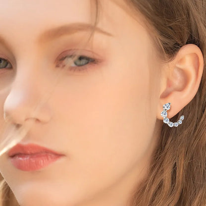 925 Sterling Silver Inlaid Moissanite Stud Earrings – photo 3 – Avaiya Gems