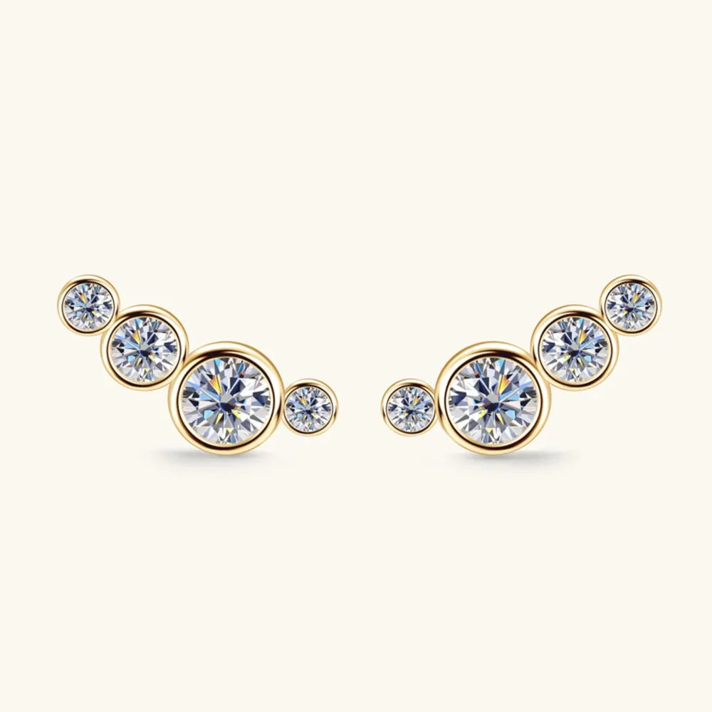 Moissanite 925 Sterling Silver Stud Earrings – photo 2 – Avaiya Gems