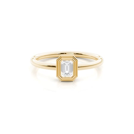 Dual Wall Bezel Set Solitaire Everyday Ring