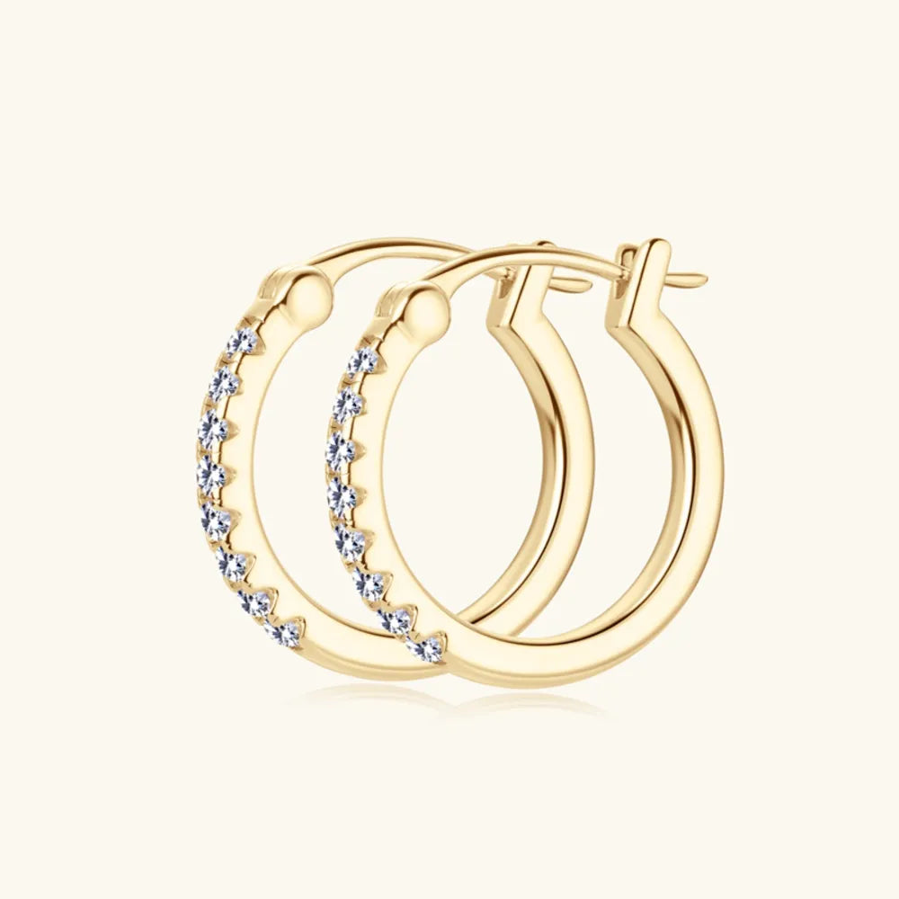 925 Sterling Silver Moissanite Huggie Earrings – photo 4 – Avaiya Gems