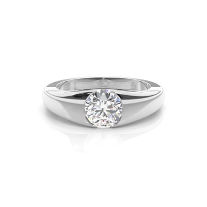 Flush Setting Plain Engagement Ring