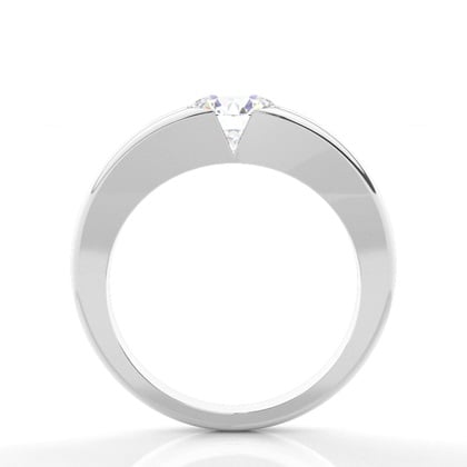 Flush Setting Plain Engagement Ring – alternate view