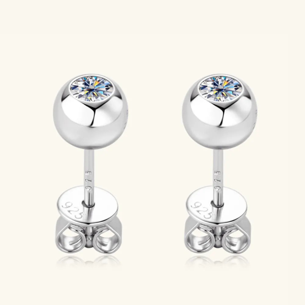 Moissanite 925 Sterling Silver Stud Earrings – photo 4 – Avaiya Gems