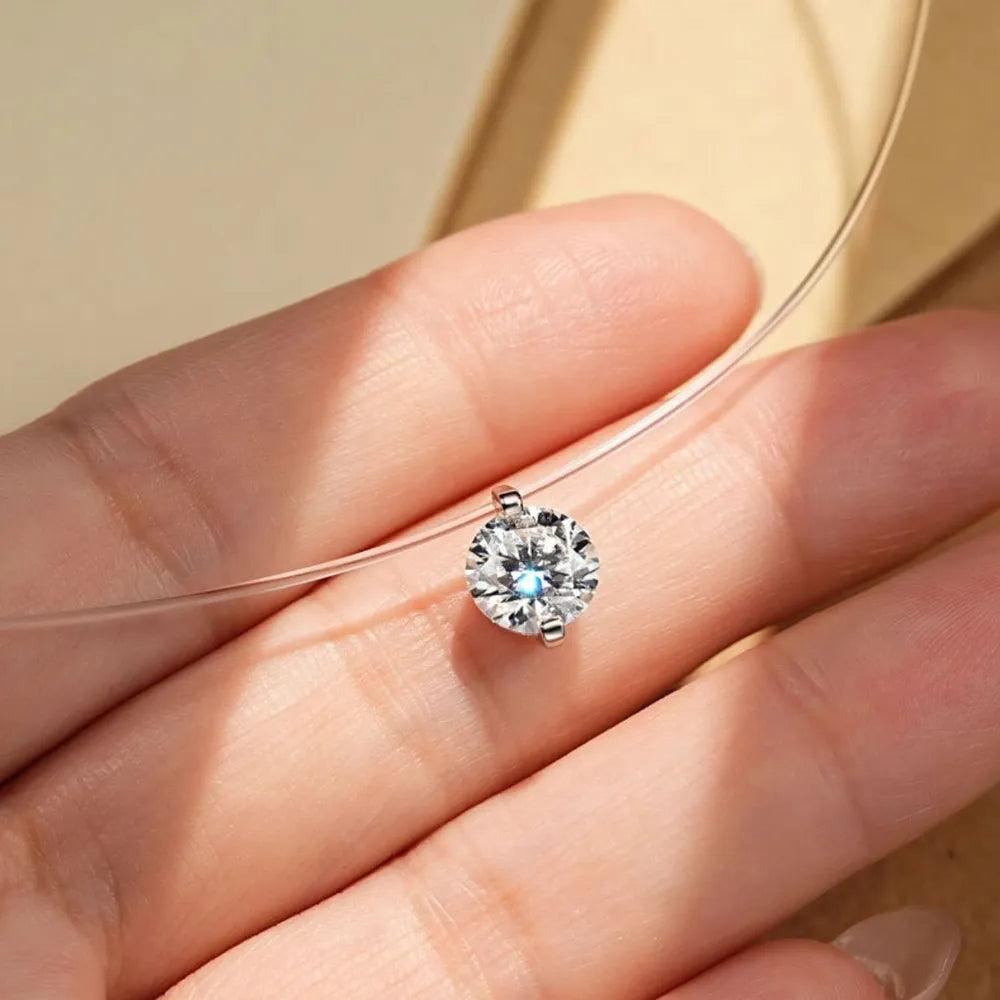 1 Carat Moissanite 925 Sterling Silver Necklace – photo 2 – Avaiya Gems