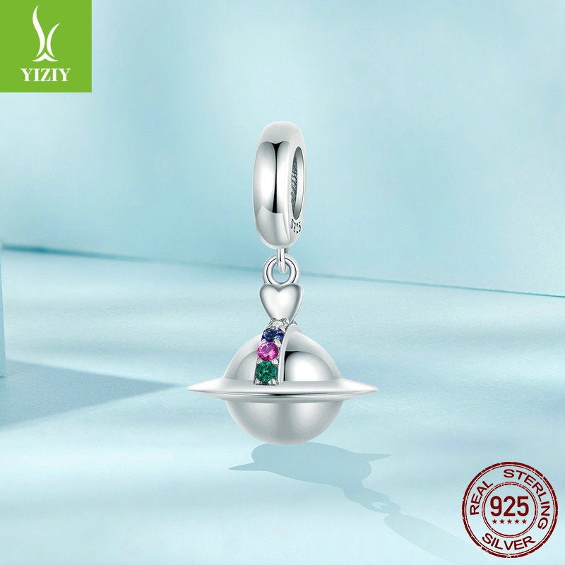 Silver Charm Original Romantic Planet DIY Pendant Accessories Personalized Niche Universe s925 Pu... – photo 5 – Avaiya Gems