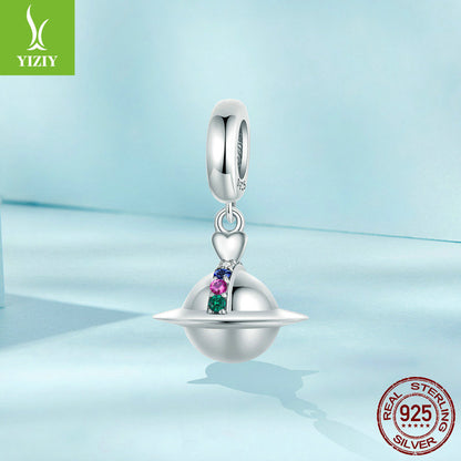Silver Charm Original Romantic Planet DIY Pendant Accessories Personalized Niche Universe s925 Pu... – photo 5 – Avaiya Gems