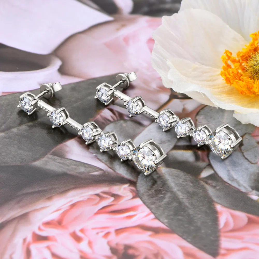 4 Carat Moissanite 925 Sterling Silver Earrings – photo 3 – Avaiya Gems