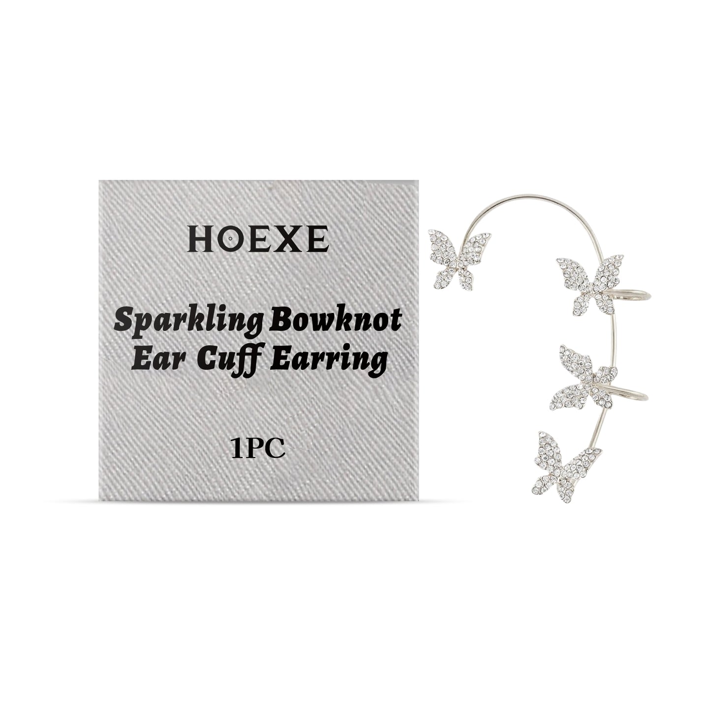 Hoexe Shiny Bow Ear Clip Diamond-Encrusting Butterfly Niche Ear Clip Fashion Everything Temperame... – photo 7 – Avaiya Gems