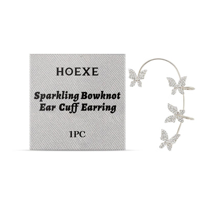 Hoexe Shiny Bow Ear Clip Diamond-Encrusting Butterfly Niche Ear Clip Fashion Everything Temperame... – photo 7 – Avaiya Gems
