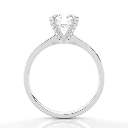4 Prong Setting Round Moissanite Side Stone Engagement Ring – alternate view