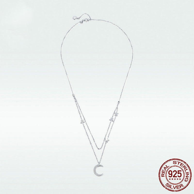 Starlight Moon Pure Silver S925 Plated Necklace – photo 4 – Avaiya Gems