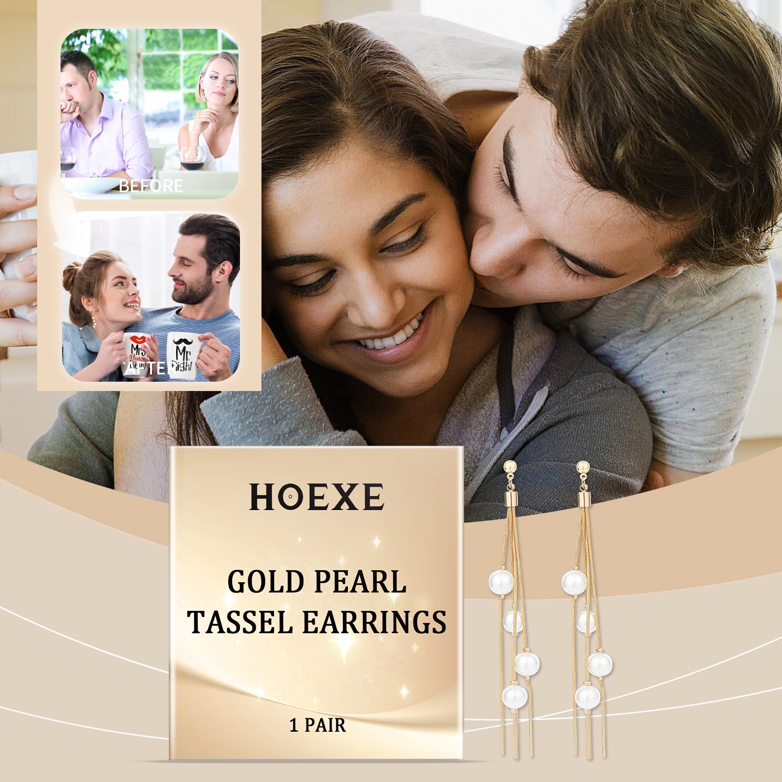Hoexe Gold Pearl Fringe Earrings Trend Fashion Dating Niche Design Sense Temperament Fringe Earri... – photo 2 – Avaiya Gems