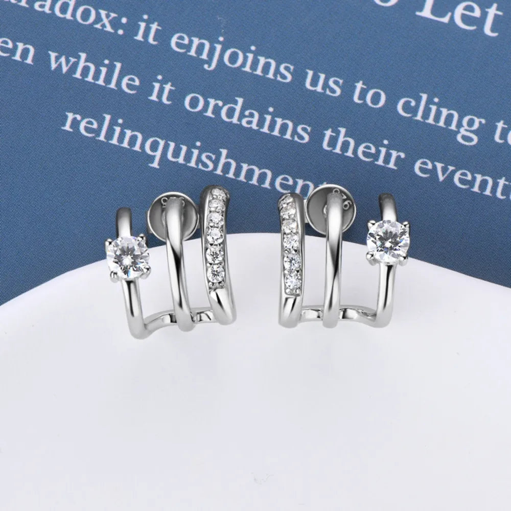 Moissanite 925 Sterling Silver Earrings – photo 3 – Avaiya Gems