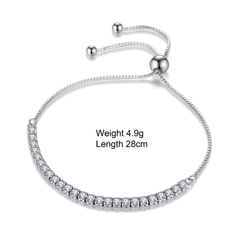 Sterling Silver Sparkling Strand Bracelet Women Link Tennis Bracelet Silver Jewelry VBS4087 – photo 2 – Avaiya Gems
