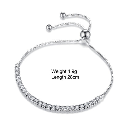 Sterling Silver Sparkling Strand Bracelet Women Link Tennis Bracelet Silver Jewelry VBS4087 – photo 2 – Avaiya Gems