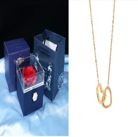 Personalized Double Heart Name Necklace – Custom Engraved Gift