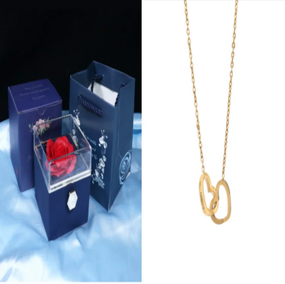 Personalized Double Heart Name Necklace – Custom Engraved Gift