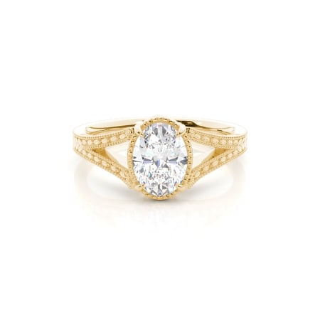 Vintage Split Shank Solitaire Diamond Engagement Ring