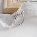 100% 925 Sterling Silver Open Rings Retro Geometric Wrong Side Interweaving for Women Sterling Silver Jewelry