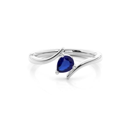 Prong Setting Pear Blue Sapphire Solitaire Ring