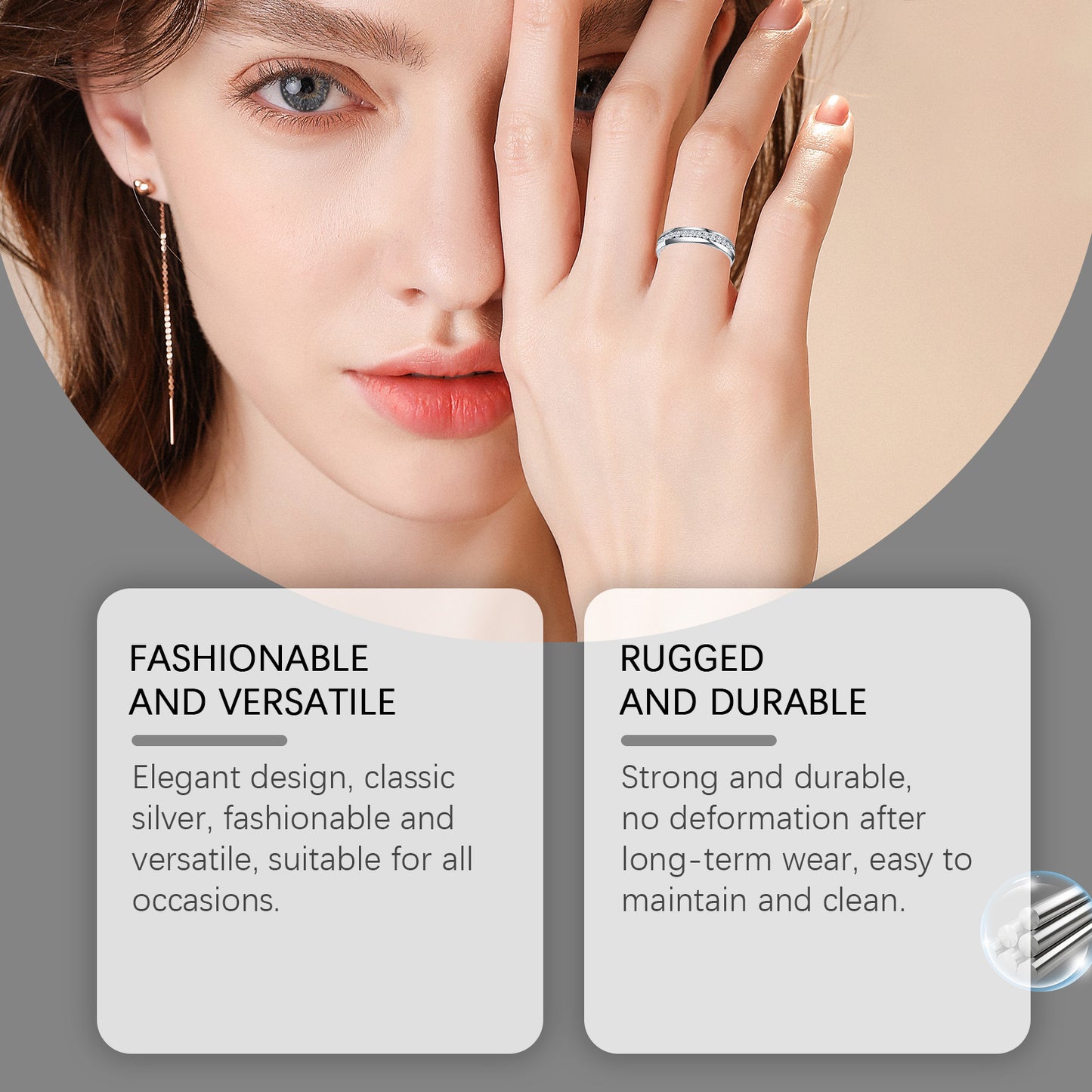 Hoexe Silver Dot Diamond Ring, Care For Daily Life Wear Comfortable Sports Ring For Men And Women – photo 4 – Avaiya Gems