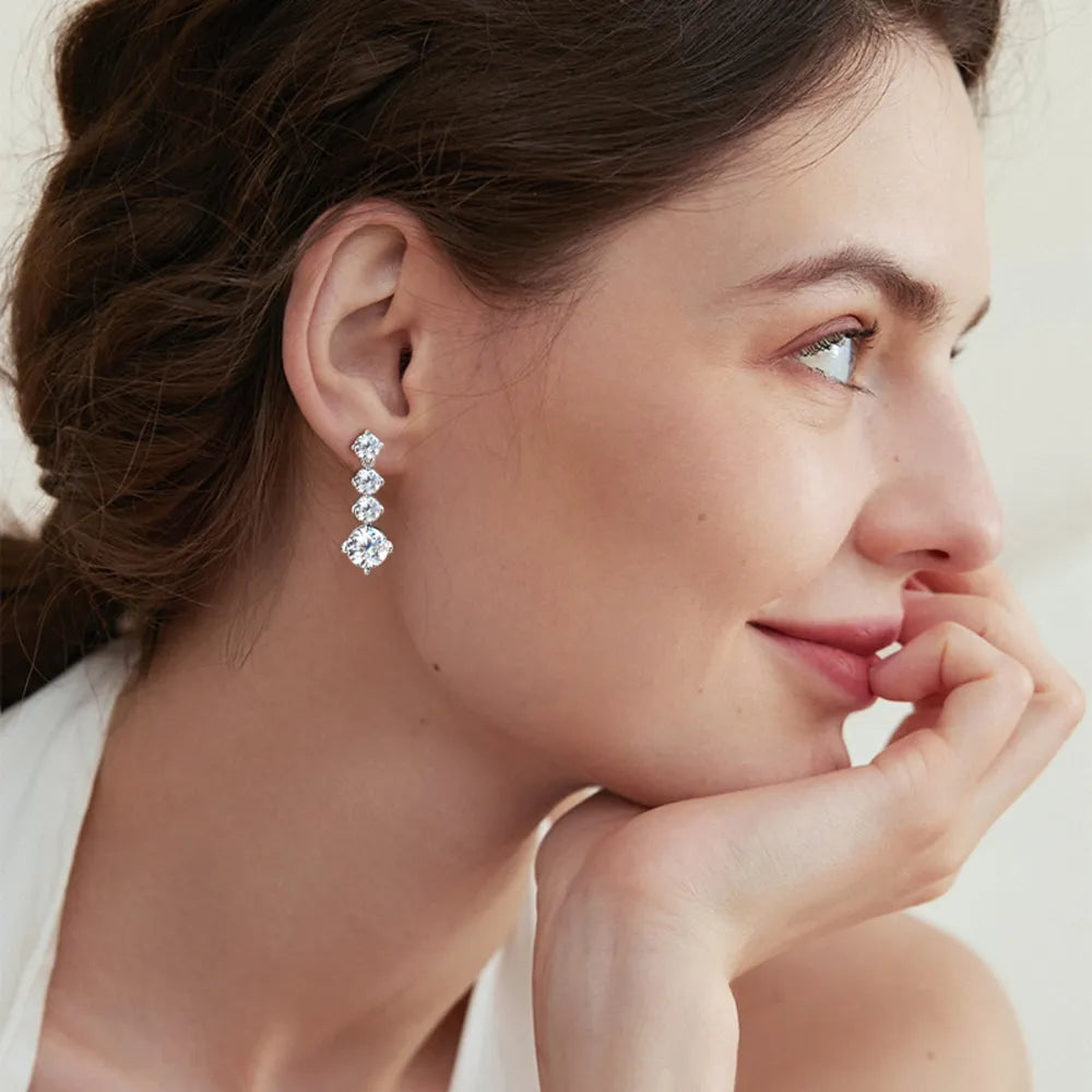 4 Carat Moissanite 925 Sterling Silver Earrings – photo 10 – Avaiya Gems