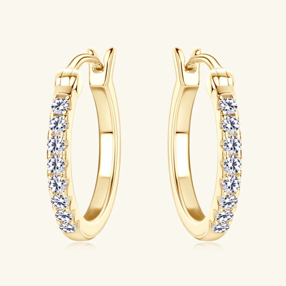 925 Sterling Silver Moissanite Huggie Earrings – photo 2 – Avaiya Gems