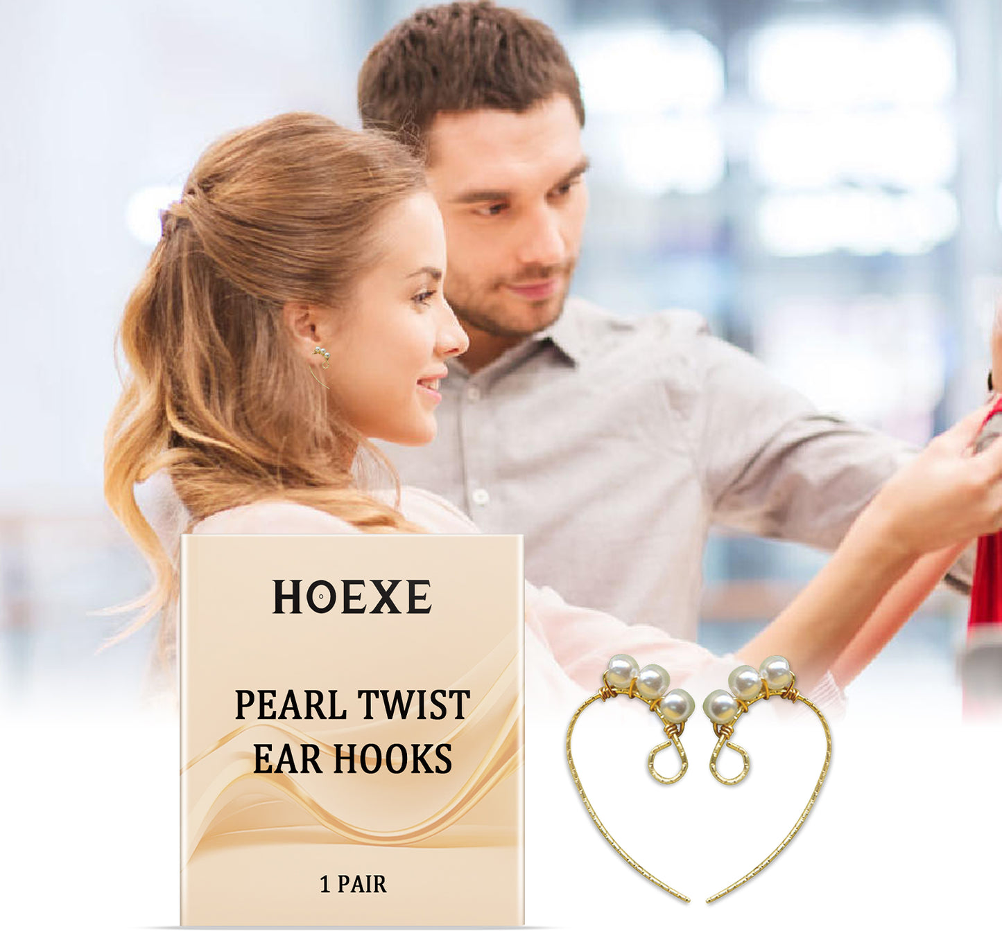 Hoexe Pearl Twist Ear Hook All-In-One Feminine Earclip Earring Twist Pearl Ear Hang – photo 2 – Avaiya Gems
