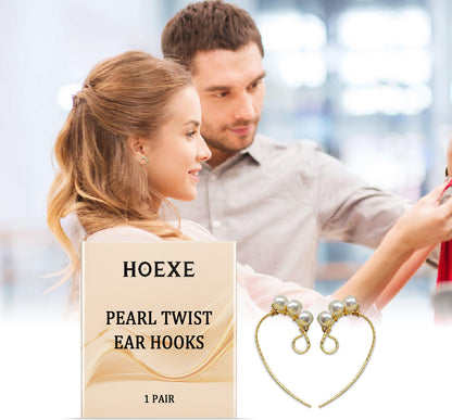 Hoexe Pearl Twist Ear Hook All-In-One Feminine Earclip Earring Twist Pearl Ear Hang – photo 2 – Avaiya Gems